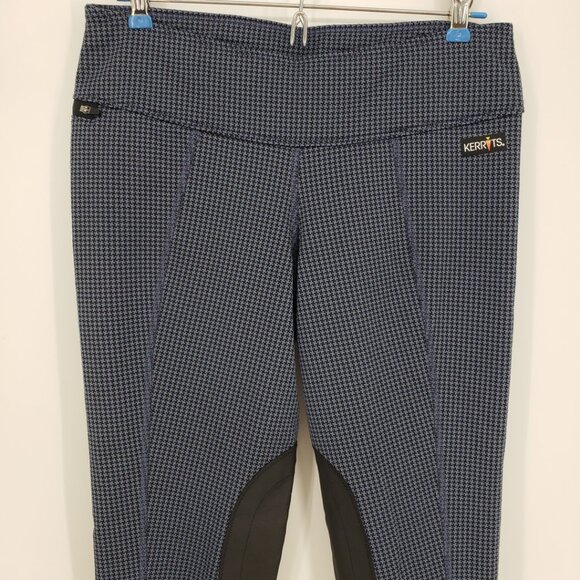 Kerrits Houndstooth Plaid Riding Pants M Women's Leggings Pull on Gray Black - Picture 4 of 8